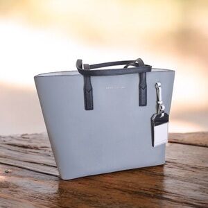 Marc Jacobs grey and white sidekick tote